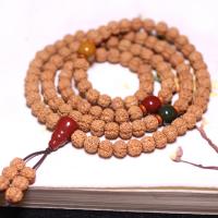 Rudraksha Buddista Beads Bracciale, unisex, giallo, 8-9mm, Appross. 108PC/filo, Venduto da filo