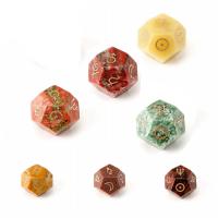 Gemstone Dice, 12 Comharthaí an Stoidiaca, Snoite, ábhair éagsúla do rogha, dathanna níos mó le haghaidh rogha, 20x20mm, Díolta De réir PC