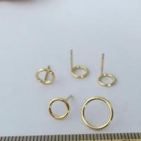 Doublé or Composant Stud, Rond, 14K rempli d’or, DIY & normes différentes pour le choix, doré, protéger l'environnement, sans nickel, plomb et cadmium, Vendu par paire