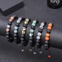 Gemstone Bracciali, Pietra naturale, with Cordone di nodi & lava, fatto a mano, gioielli di moda & unisex & stili diversi per la scelta, 8mm, Lunghezza Appross. 1563291 pollice, Venduto da PC