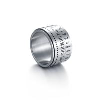 Titanium Staal Finger Ring, gepolijst, mode sieraden & verschillende grootte voor keus & voor de mens & glazuur, oorspronkelijke kleur, 8x2mm, Verkocht door PC