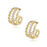 925 sterline d'argento Clip orecchino, placcato, per la donna & con strass & cavo, nessuno, 15mm, Venduto da coppia