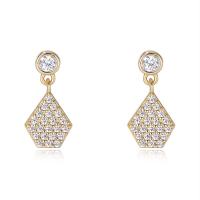 Cubic Zirconia Micro Pave Sterling Silver Earring 925 Sterling Silver plated micro pave cubic zirconia & for woman Sold By Pair