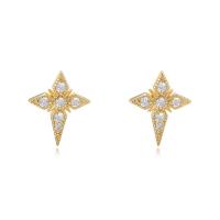 925 Sterling Silver Stud Earrings plated for woman & with rhinestone Sold By Pair