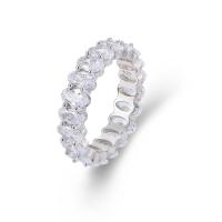 Zircon cubique Micro Pave Sterling Silver Rings, Argent sterling 925, Placage de couleur platine, normes différentes pour le choix & pavé de micro zircon & pour femme, Vendu par PC