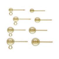 Guld-fyllda Örhänge Stud Component, Rund, 14K guldfyllt, DIY & olika stilar för val, gyllene, nickel, bly och kadmium gratis, 3-6mm, Säljs av Par