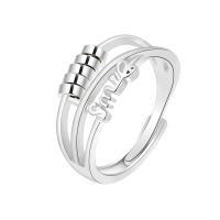 Anillo de dedo de latón, metal, chapado en color de plata, para mujer, plateado, libre de níquel, plomo & cadmio, 7mm, Vendido por UD