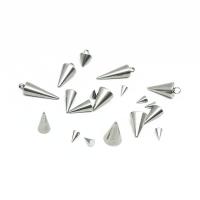 Bijoux pendentifs en acier inoxydable , Acier inoxydable 304, Conique, machine poli, bijoux de mode & DIY & unisexe & normes différentes pour le choix, couleur originale, 100PC/sac, Vendu par sac