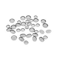 Acier inoxydable Cabochon Cadre, Acier inoxydable 304, Rond, machine poli, bijoux de mode & DIY & unisexe & normes différentes pour le choix & styles différents pour le choix, couleur originale, 100PC/sac, Vendu par sac