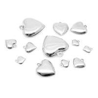 Acier inoxydable Coeur Pendentifs, Acier inoxydable 304, machine poli, bijoux de mode & DIY & unisexe & normes différentes pour le choix, couleur originale, 100PC/sac, Vendu par sac