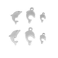 Acier inoxydable animaux Pendentifs, Acier inoxydable 304, dauphin, machine poli, bijoux de mode & DIY & unisexe & normes différentes pour le choix, couleur originale, 100PC/sac, Vendu par sac