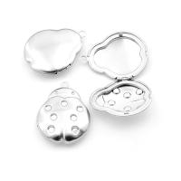 Nerezová ocel Floating Locket Přívěsek Frame, 304 Stainless Steel, Slunéčko sedmitečné, stroj, leštěné, módní šperky & DIY & unisex, Původní barva, 37.50x28.50x8mm, Otvor:Cca 3mm, 30PC/Bag, Prodáno By Bag