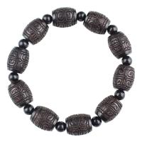 Svart sandelträ Buddhist Pärlor Armband, mode smycken & Unisex, 12x15mm, Såld Per Ca 6.69 inch Strand