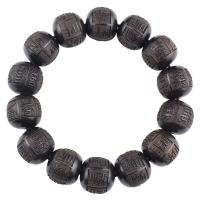 Schwarz Sandelholz Buddhistische Perlen Armband, geschnitzt, Modeschmuck & unisex, 14x15mm, verkauft per ca. 6.22 ZollInch Strang