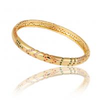 Messing Bangle, gold plated, Verstelbare & micro pave zirconia & voor vrouw, 60mm, Verkocht door PC