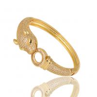 metal Brazalete, chapado en color dorado, Ajustable & micro arcilla de zirconia cúbica & para mujer, 60mm, Vendido por UD