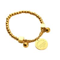 Pulseira de aço titânio, Partículas de aço, with 1.97inch extender chain, joias de moda & para mulher, dourado, comprimento Aprox 6.69 inchaltura, vendido por PC