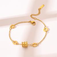 Pulseira de aço titânio, Partículas de aço, with 1.97inch extender chain, joias de moda & para mulher, dourado, comprimento Aprox 6.69 inchaltura, vendido por PC