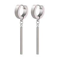 Cruach Tíotáiniam Huggie Hoop Buail Earring, tíotáiniam fonsa earring, do bhean, airgid, 44mm, Díolta De réir Péire