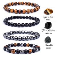 Gemstone Armbånd, Natursten, Unisex, flere farver til valg, 8mm, Længde Ca. 21 cm, Solgt af PC