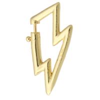 Messing De gesp van de lente, Lightning Symbol, gold plated, mode sieraden & DIY, gouden, 12x22x2mm, 10pC's/Lot, Verkocht door Lot