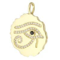 Cubic Zirconia Micro Pave Brass Pendant gold color plated fashion jewelry & DIY & micro pave cubic zirconia golden Approx 3mm Sold By Lot