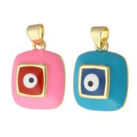 Brass Jewelry Pendants gold color plated fashion jewelry & DIY & evil eye pattern & enamel Approx 3mm Sold By Lot