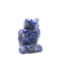 Blue Speckle Stone Decoratie, Uil, Gesneden, uniseks, blauw, 20x30x48mm, Verkocht door PC