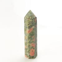 Unakite Point Sisustus, Kartiomainen, Carved, Unisex, vihreä, 50-90mm, Myymät PC