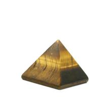 Tiger Eye pyramide Dekoration, Pyramideformet, poleret, gul, 30mm, Solgt af PC