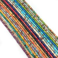 Impression Jasper Bead, Kolonne, du kan DIY, flere farver til valg, 4x4mm, Solgt Per Ca. 14.96 inch Strand