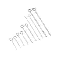 RVS Eyepins, 304 roestvrij staal, Stick, gepolijst, DIY & verschillende grootte voor keus, oorspronkelijke kleur, 200pC's/Bag, Verkocht door Bag