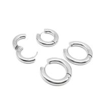 Mens Stainless Steel Hoop Earring, 304 rustfrit stål, Runde, poleret, mode smykker & du kan DIY & Unisex & forskellig størrelse for valg, oprindelige farve, 100pc'er/Bag, Solgt af Bag