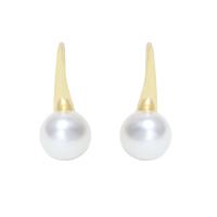 925 Sterling Silver Drop & Dangle Oorbellen, 925 sterling zilver, met Plastic Pearl, sterling zilver oorbel haak, voor vrouw, meer kleuren voor de keuze, 20x10mm, Verkocht door pair