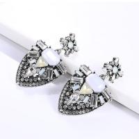 Rhinestone Earring Zinc Alloy zinc alloy post pin plated for woman & with rhinestone Sold By Pair