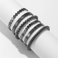 Niet-magnetische Hematiet Armband, mode sieraden & verstelbaar & verschillende stijlen voor de keuze & voor vrouw, zwart, 6mm, Lengte 32 cm, Verkocht door Stel