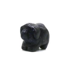 Blå Goldstone Dekoration, Pig, Carved, mørkeblå, 38mm, Solgt af PC