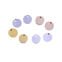 Mässing Smycken Hängen, Flat Round, plated, Unisex, blandade färger, nickel, bly och kadmium gratis, 8mm, Säljs av PC