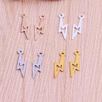 Brass Korut Riipukset, Messinki, Lightning Symbol, päällystetty, Unisex, sekavärit, nikkeli, lyijy ja kadmium vapaa, 5x15mm, N. 50PC/laukku, Myymät laukku