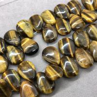 Tiger Eye Gyöngyök, Könnycsepp, csiszolt, DIY, sárga, 10x12mm, Kb 28PC-k/Strand, Által értékesített Strand