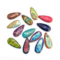 Imperial Jasper Pendler, Impression Jasper, Teardrop, du kan DIY, flere farver til valg, 15x35x6mm, Solgt af PC