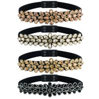 dekorativ Belt, Klud, for kvinde & med rhinestone, flere farver til valg, 53mm,25mm, Længde Ca. 28.34 inch, Solgt af PC