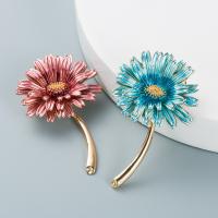 Enamel Brooch Zinc Alloy Daisy for woman nickel lead & cadmium free Sold By PC