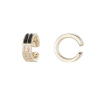 Trendy ear cuffs, Messing, Donut, gold plated, mode sieraden & micro pave zirconia & glazuur, meer kleuren voor de keuze, nikkel, lood en cadmium vrij, 12.50x12mm, 10paren/Lot, Verkocht door Lot