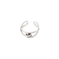 Zinc Alloy Manchet Finger Ring, platinum plated, 2 stuks & voor vrouw & hol, nikkel, lood en cadmium vrij, Maat:6-8, Verkocht door Stel