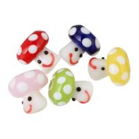 Raffinierte Lampwork-Beads, Lampwork, Pilz, Handzeichnung, keine, 13x13x13mm, Bohrung:ca. 3mm, verkauft von PC