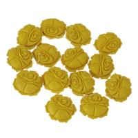 perla, Rose, lavorato, giallo, 34x34x9mm, 14PC/filo, Venduto per Appross. 14 pollice filo