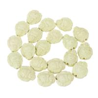 Perle, Buddha, geschnitzed, beige, 21x18x11mm, 20PCs/Strang, verkauft per ca. 17.5 ZollInch Strang