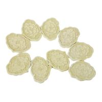 Abalorio, Flor, tallado, beige, 43x56x17mm, 9PCs/Sarta, Vendido para aproximado 16 Inch Sarta