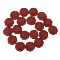 perla, Tai Ji & lavorato, rosso scuro, 22x22x9mm, 19PC/filo, Venduto per Appross. 17.5 pollice filo